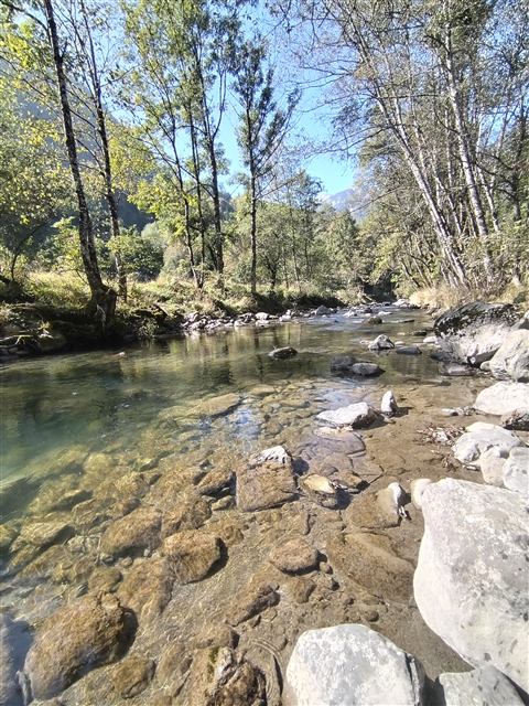 Eau cristalline de la rivière le Borne près du chalet Tyson City